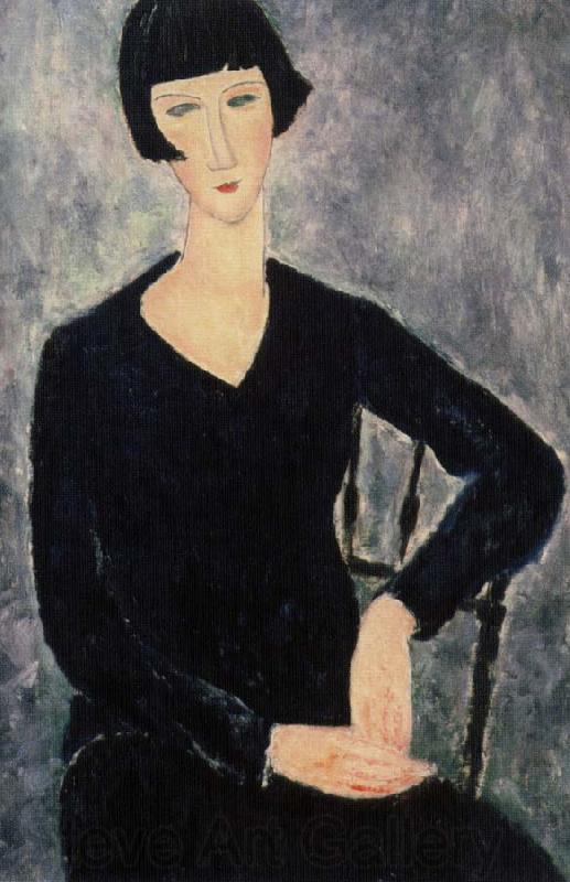 Amedeo Modigliani sittabde kvinna i blatt Norge oil painting art